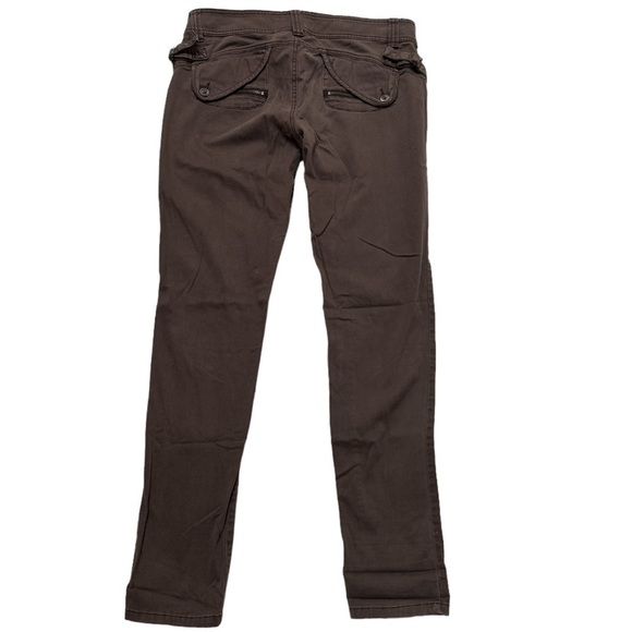 BCBGeneration Pocket Flap w/ Button RearPocket Design Stretchy Brown Jeans Faded - Picture 3 of 14